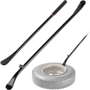 Tire Bars 38.2in +30in Tire Mount and Demount Iron Bar, Heavy Duty Alloy Steel Changing Tools for Truck, Semi Truck, Off-Road Vehicle, Bus, Tractor, 2 PCS, Black