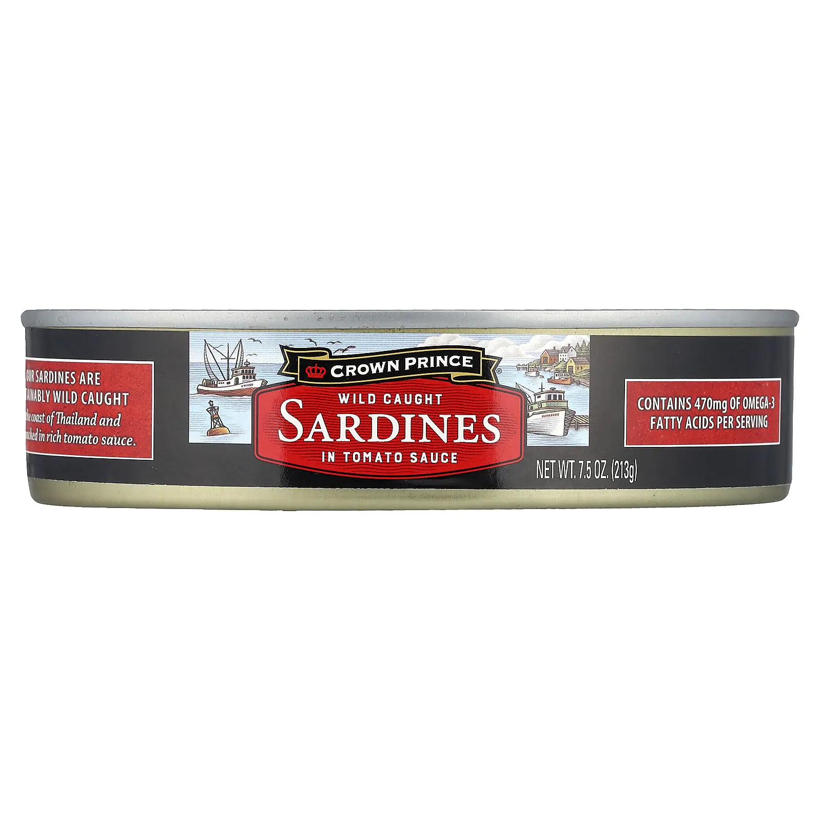 Crown Prince Natural Wild Caught Sardines, In Tomato Sauce, 7.5 oz (213 g)