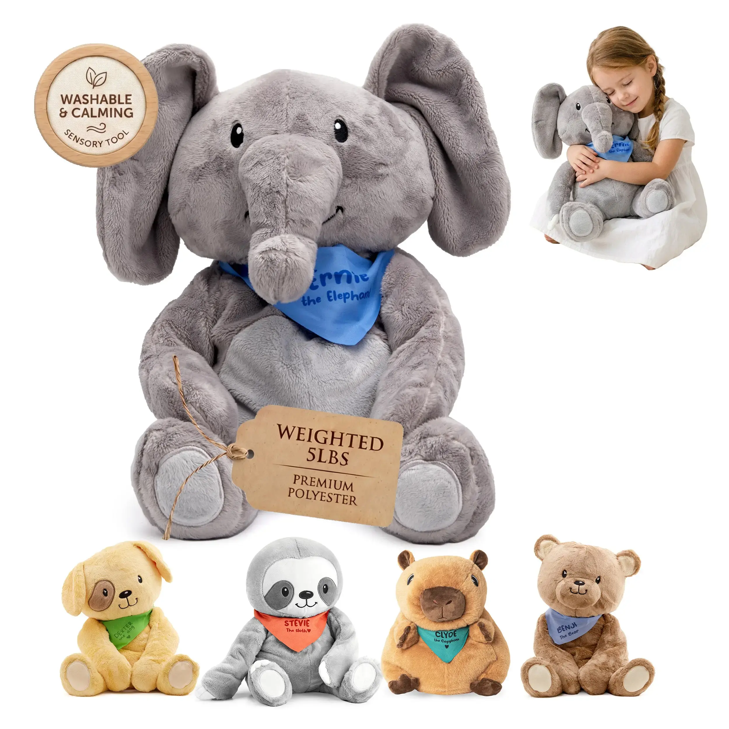 Lilly's Love 5lb Premium Weighted Stuffed Animal | Washable Sensory Toy for Anxiety & ADHD | Unique Valentine's Day, Baby Shower & Birthday Gift Idea | Soft Plushie for Kids, Boys, Girls