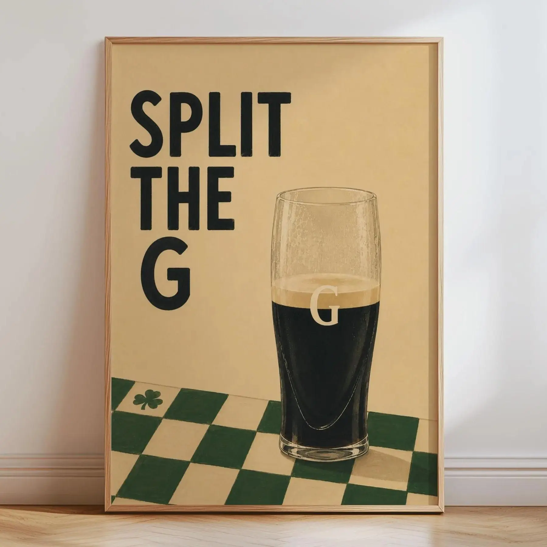 Split The G Pint Print Irish Stout Beer Poster Pub Wall Art Gift Unframed Poster