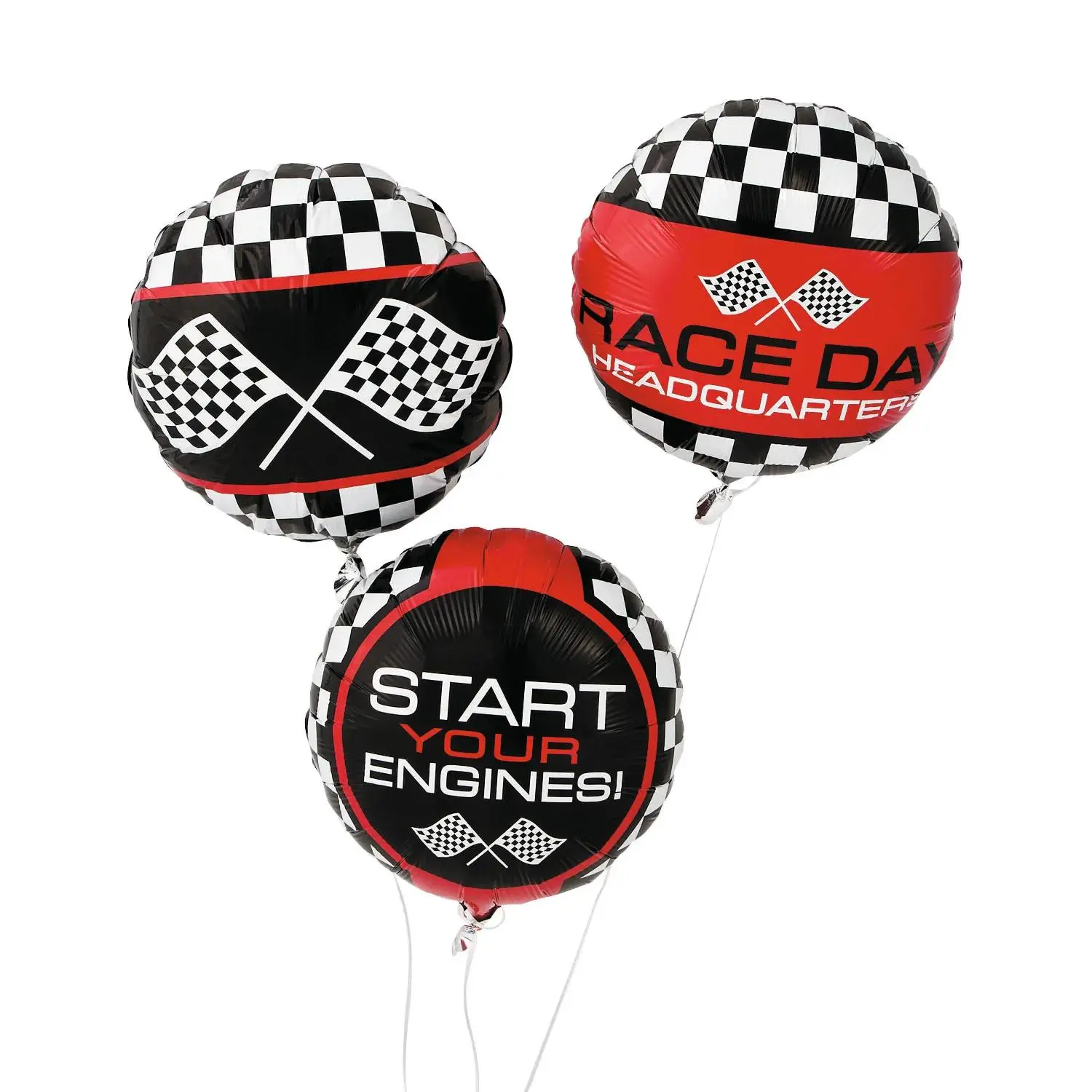 Racing Print 17" Mylar Balloons - 3 Pc.