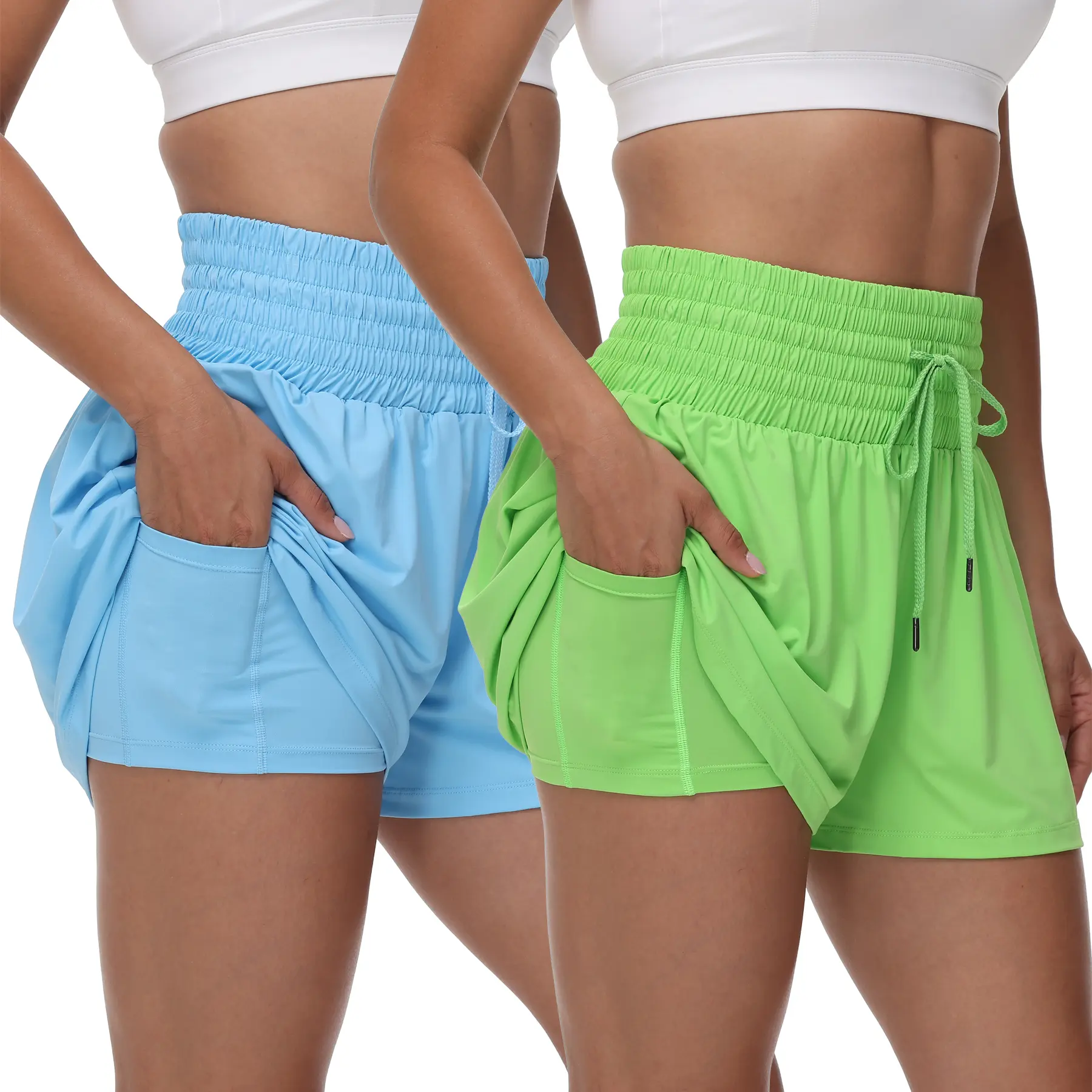Neon green+Light blue