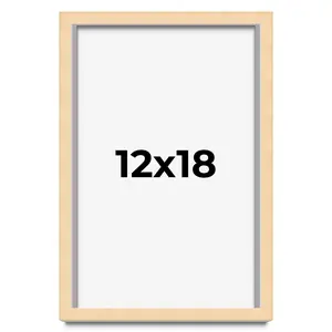 12x18 Solid Wood Picture Frame with UV-Resistant Acrylic & Acid-Free Backing, Available in 6 Finishes: Matte Black, Matte White, Metallic Bronze, Silver, Natural Wood Grain & Mahogany