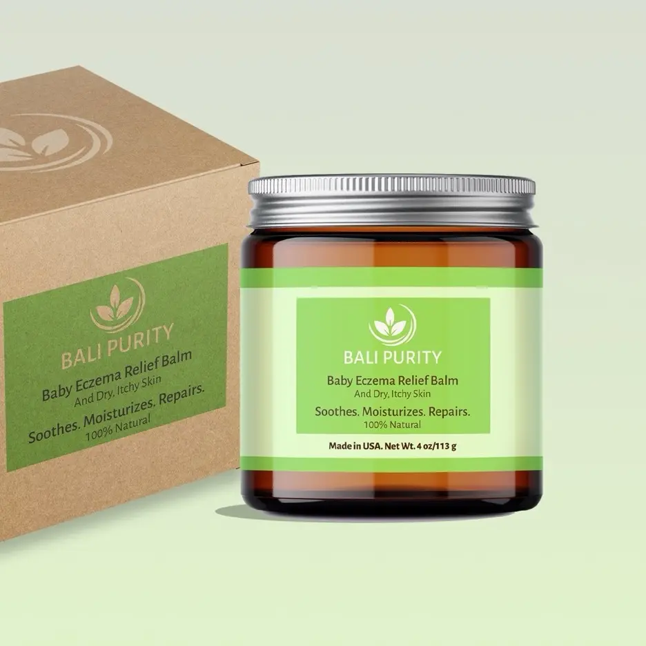 Bali Purity Baby Eczema & Dry, Itchy Skin Relief Balm (4 oz). Natural  & Organic.