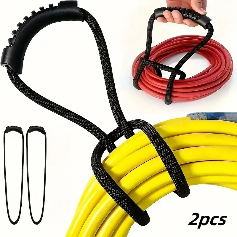 2-Pack 55cm/21.65in No-Slip Handle Storage Straps, Desk Organizer Accessories for Cable, Air/Water Hose Organization, Space-Saving for Home, Boat