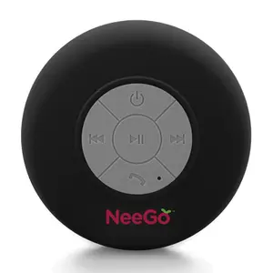 NeeGo | Wireless Bluetooth Shower Speaker Water Resistant with Built-in Mic and LED Lights Compatible with All Bluetooth Devices Various Colors Compact Smartphone