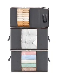 LMMAKE Clothes Large Storage Bags Foldable and Zippers, Containers for Organizing Bedroom, Closet, Clothing, Comforter, Organization and Storage with Handle