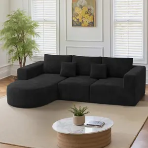 Modular Sectional Sofa with L-Shape Chaise,Cloud Sectional Modern Sleeper Couch with Deep Seat,Sponge Compression Sofas No Assembly Required