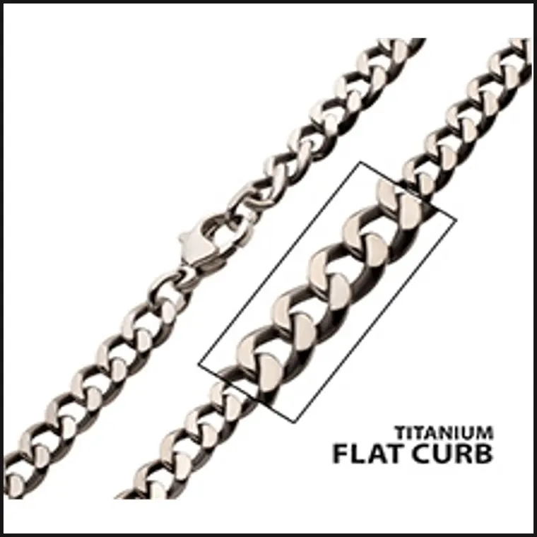 TitaniumFlat Curb Chain 4.35 MM X 18