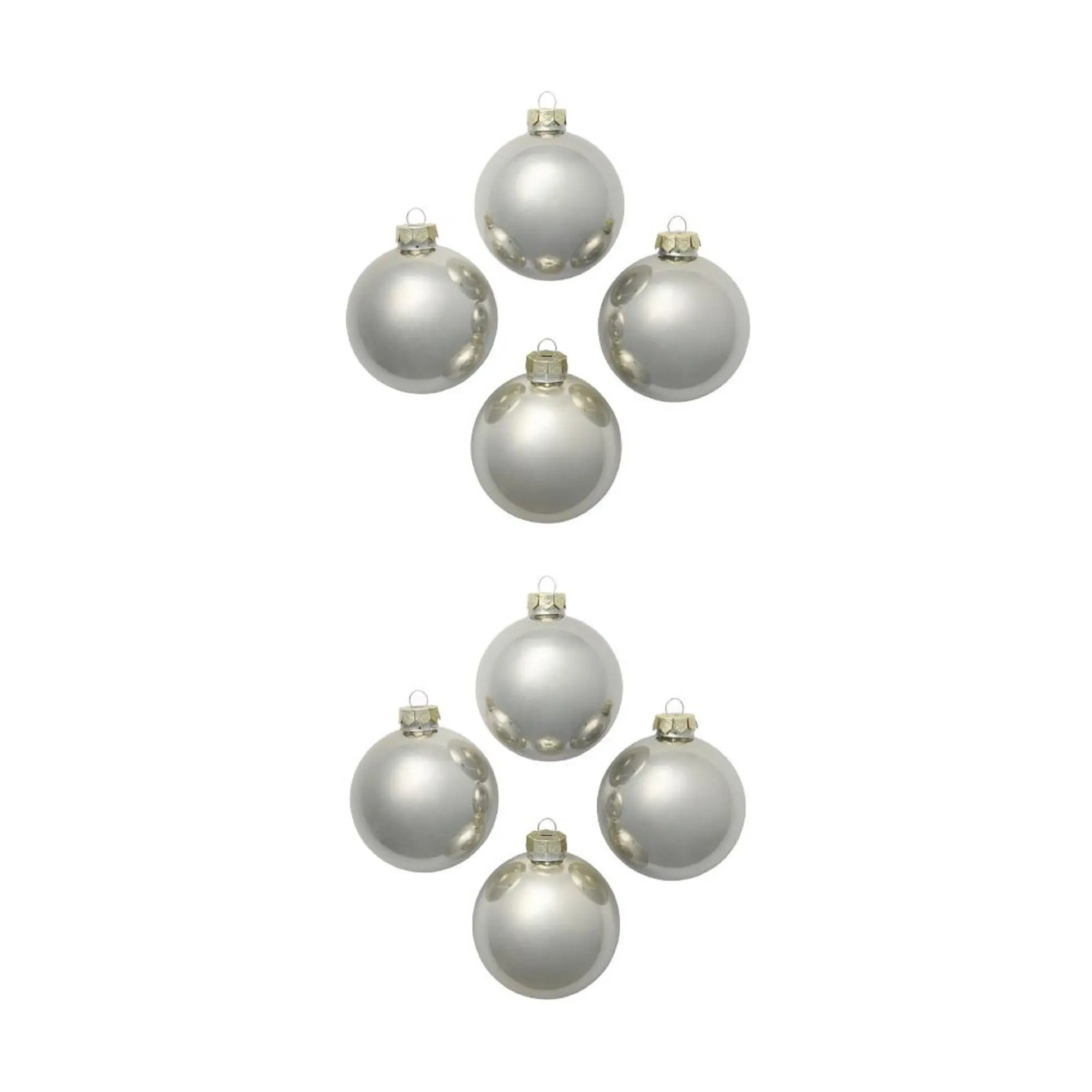 Whitehurst Set of (8) 3.25" Pearl Finish Glassrnament