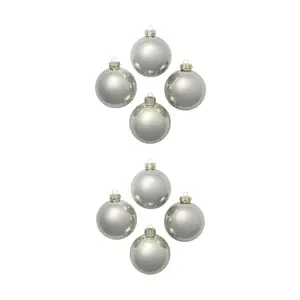 Whitehurst Set of (8) 3.25" Pearl Finish Glassrnament