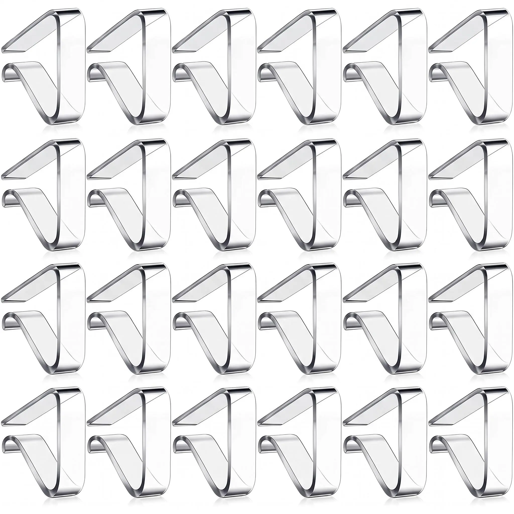 24 Pieces Transparent Clear Tablecloth Clips, Plastic Table Cloth Clips,Windproof Table Cover Holder Clamps,Table Cloth Holder for Christmas Home Wedding Party Indoor Outdoor Camping Picnic