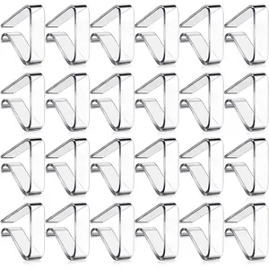 24 Pieces Transparent Clear Tablecloth Clips, Plastic Table Cloth Clips,Windproof Table Cover Holder Clamps,Table Cloth Holder for Christmas Home Wedding Party Indoor Outdoor Camping Picnic