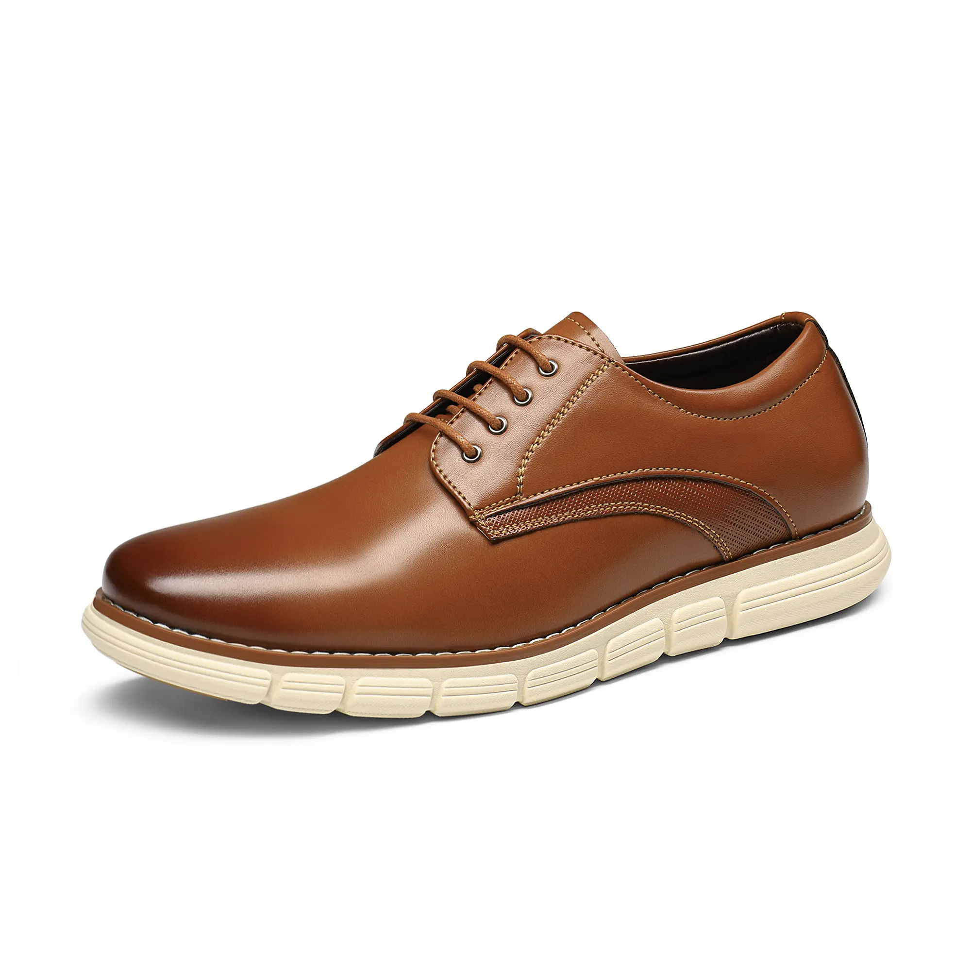 【BRUNO MARC Anniversary】 Men's Wide Plain-Toe Closed Dress Oxfords - Lightweight CrossFlex Polished Shoes, EVA Outsole Footwear, Classy Low-Cut Simple Oxfords, Casual Business Walking Shoes, Casual Business Shoes tiktokshopbacktoschool