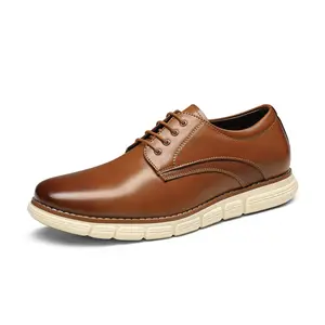 Bruno Marc [CrossFlex Neat Polish] Men's Lightweight EVA Outsole Wide Plain-Toe Dress Oxford Sneakers