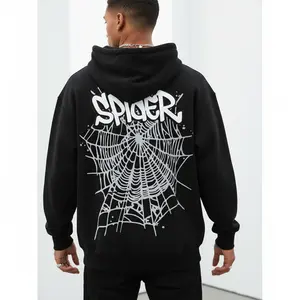 Men's Spider web graphic tee Graphic Hoodie - Black Long Sleeve Pullover Regular Fit | Soft & Breathable Fabric, Durable Print, Everyday Comfort, Machine Washable, Y2K street wear Casual summer wear