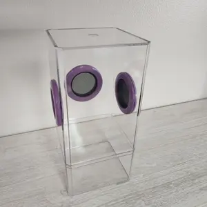 4x4x8.5 Flat-Top Tri-Vent Spider Condo Jumping Spider Enclosure (holds fruit flies) B-stock
