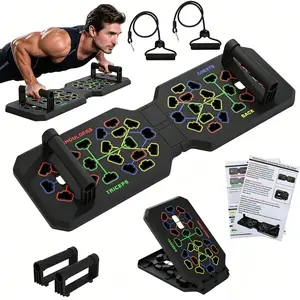 Push Up Board Foldable Training Equipment, Sports Fitness Accessory Push Up Stand, Cushioned Handles for Home Gym Strength Training