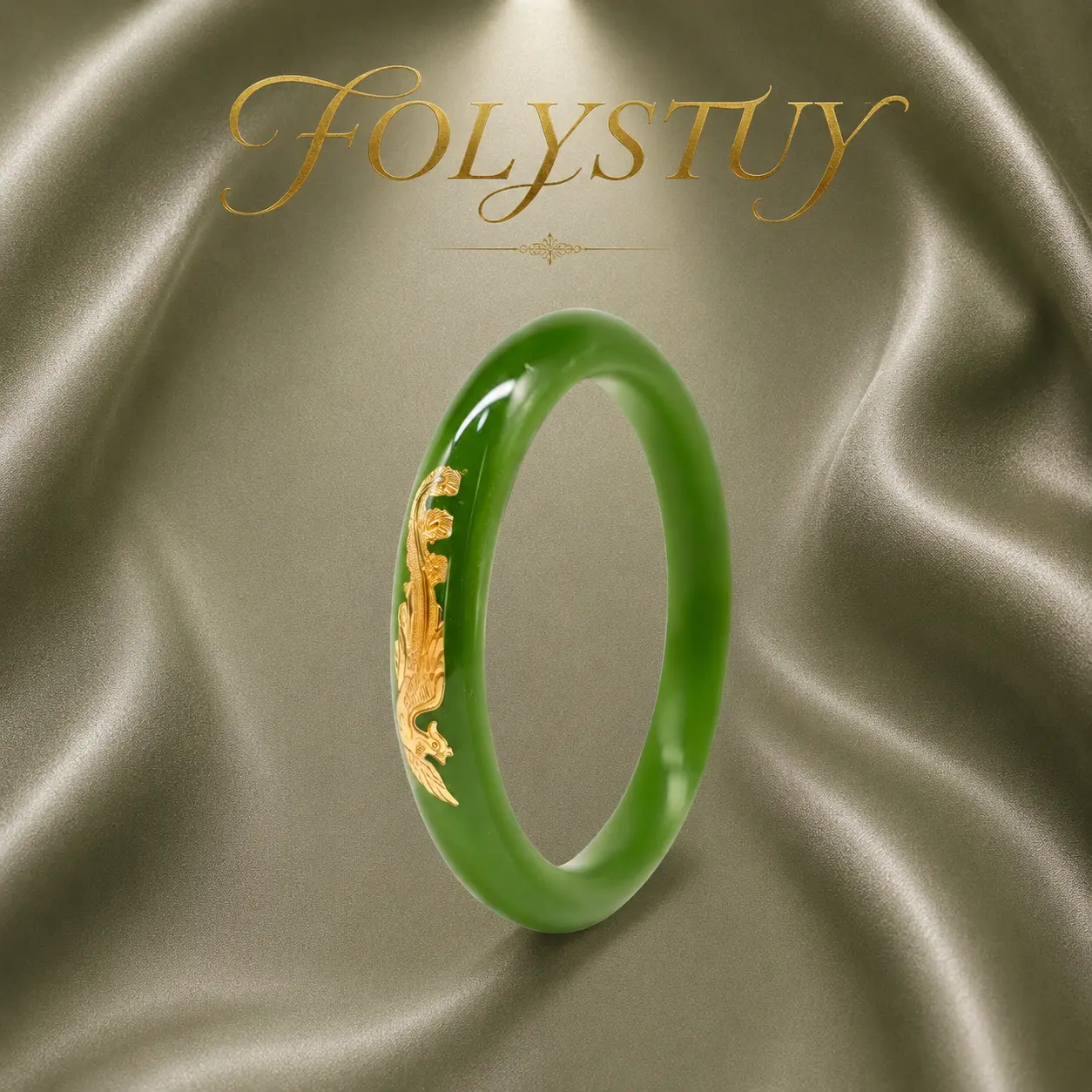[FOLYSTUY (JXY72Q62)]Natural Green Jade Bangle Women Fashion Jewelry