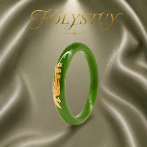 [FOLYSTUY (JXY72Q62)]Natural Green Jade Bangle Women Fashion Jewelry