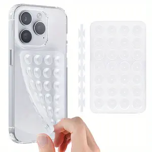 2-Pack Hands-Free Silicone Universal Smartphone Holder, Transparent Adhesive Mount, Strong Suction, Ideal for Hands-Free Use, Durable & Reliable, Overhead Cellphone Mount