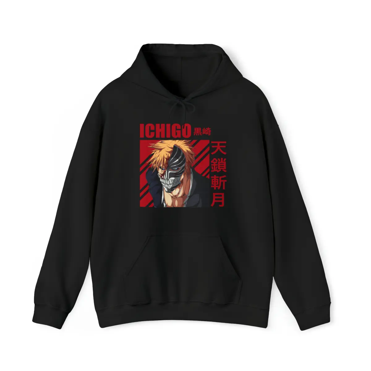 BLEACH Ichigo Kurosaki Hollow Mask Form Unisex Heavy Blend Hooded Anime Sweatshirt, Bleach Anime Hoodie, Ichigo Hoodie, Best Anime Gift