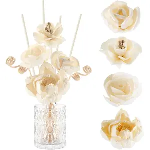 11 count Flower Reed Diffuser Set Include   Diffuser Sticks with 5oz Empty Design Bottles  Rice Paper  Flower for Bedroom Office Bathroom Shelf Decor (Classic)
