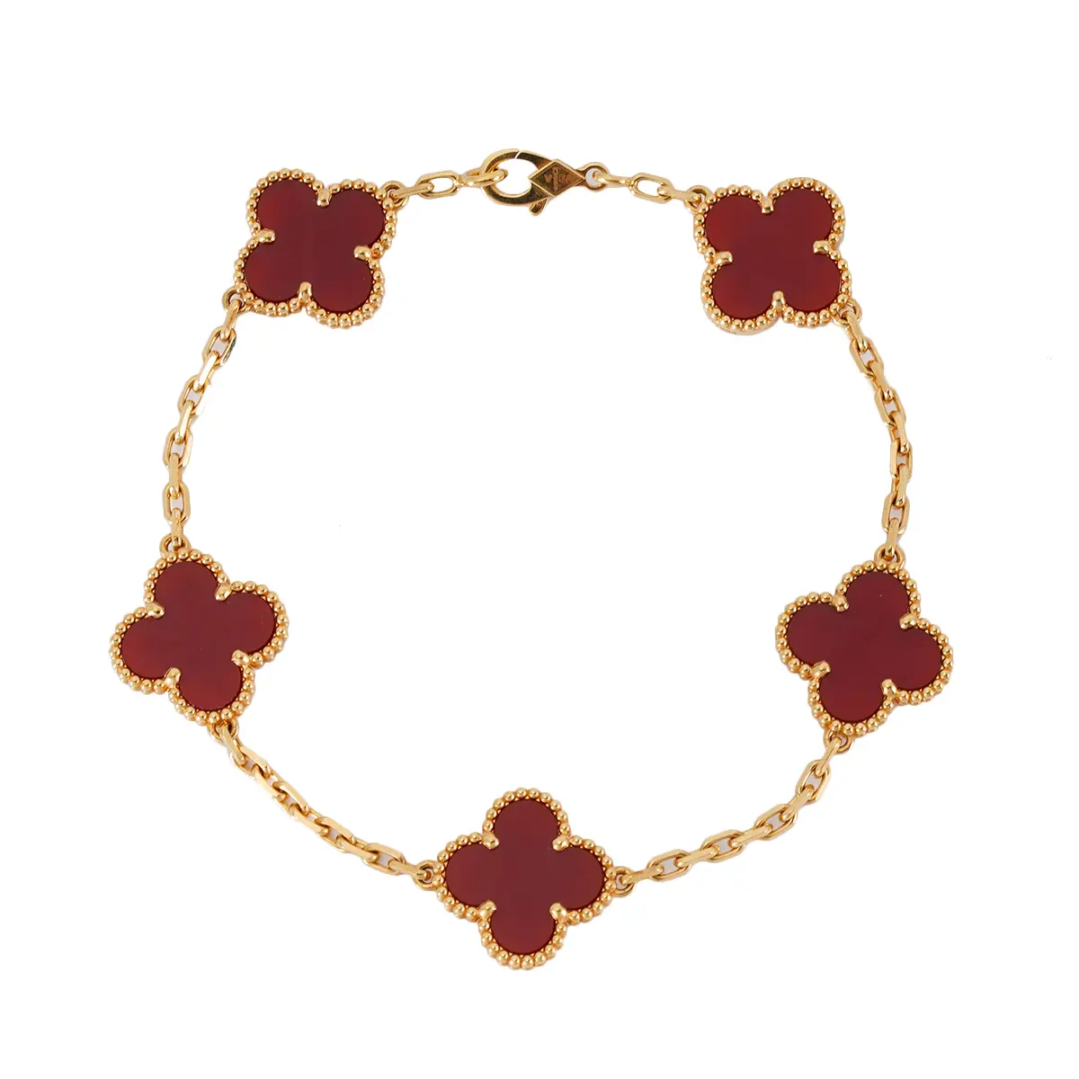 Pre-owned Van Cleef & Arpels Bracelet Red 18K Carnelian Jlp020390