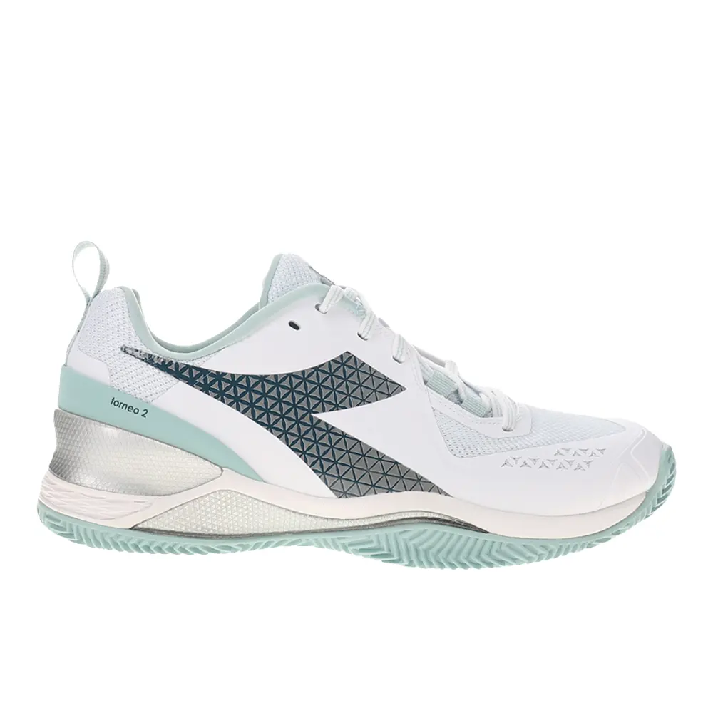 diadora Womens Blushield Torneo 2 Clay Tennis Sneakers Shoes - Blue, White