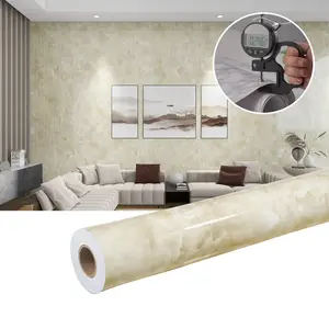 Thick Peel & Stick Glossy Marble Wallpaper Roll, Waterproof Oil Proof Self Adhesive Wall Paper for Kitchen Bathroom Furniture DIY Decor