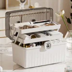 3-Tier Large Capacity Medicine Organizer with Handles - Clear Plastic First Aid Storage Box for Home, Travel & Emergencies | Multi-Compartment for Pills, Vitamins, Medications & Small Medical Supplies (Portable & Stackable) Dealsforyoudays