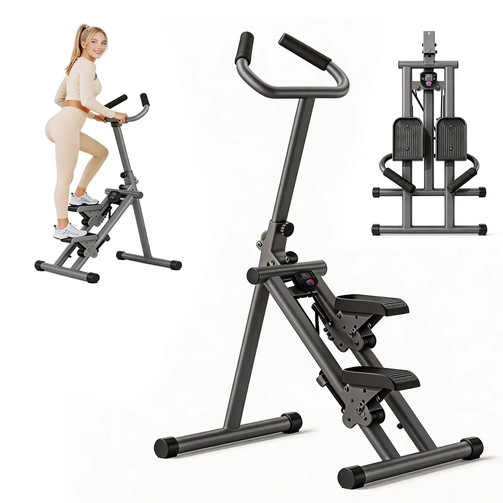Resistance Stair Stepper for Home Exercise Vertical Climber Exercise Machine Steppers for Exercise at Home Compact Folding Cardio Exercise Climber Adjustable Tilt&Handlebar,350LBS Capacity Vertical Climber for Men & Women.