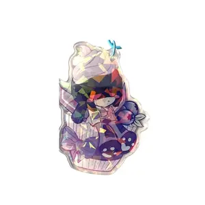 3 ops Elite Trine Cupcake Acrylic Keychain, Anime Style Bag Charm Gifts