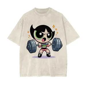 Cute #Powerpuf Strong Girl Gym Graphic T-Shirt, Y2K #Powerpuf Fitness, Workout Shirt, Trending 2026, Weightlifters, Bodybuilding Shirt, Pump Cover Gym Tee for Men Women, Youth & Adult