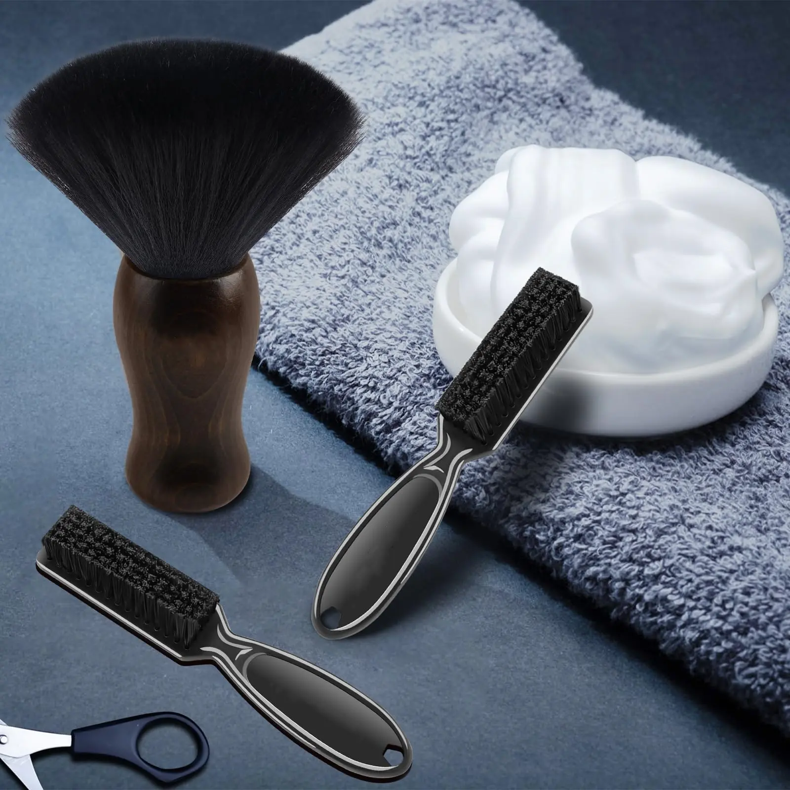 3PCS Professional Hair Cutting Brush Barber Brush Neck Duster Cleaning Supplies Soft Nylon Brush for Brushing off Hair Around Ears and Neckline
