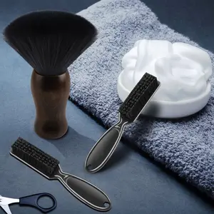 3PCS Professional Hair Cutting Brush Barber Brush Neck Duster Cleaning Supplies Soft Nylon Brush for Brushing off Hair Around Ears and Neckline