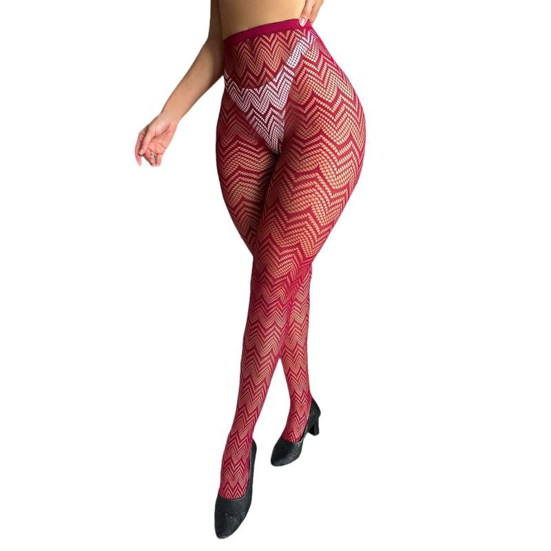 Fits 185-275 lbsCross-Border European and American Geometric Lines Transparent Pantyhose Mesh Stockings Women Sexy No Crotch Black Stockings Sey Lingerie