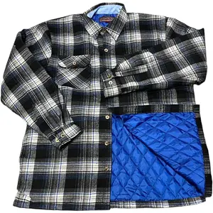 Big and Tall Insulated and Quilted Lined Flannel Shirt Jacket in Blue Plaid to 8X Big and 6X Tall