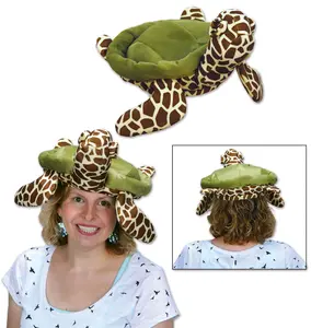 Beistle Plush Sea Turtle Hat - 1 Size, Playful Look with Giraffe Ears, Soft and Cozy Design for Collection