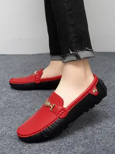 Men's Versatile Business Loafers, Business Casual Shoes, One-Piece Comfort All Seasons, Spring Summer Anti-Slip Slippers, Lightweight Patchwork Design Flat Walking Shoes 38-48
