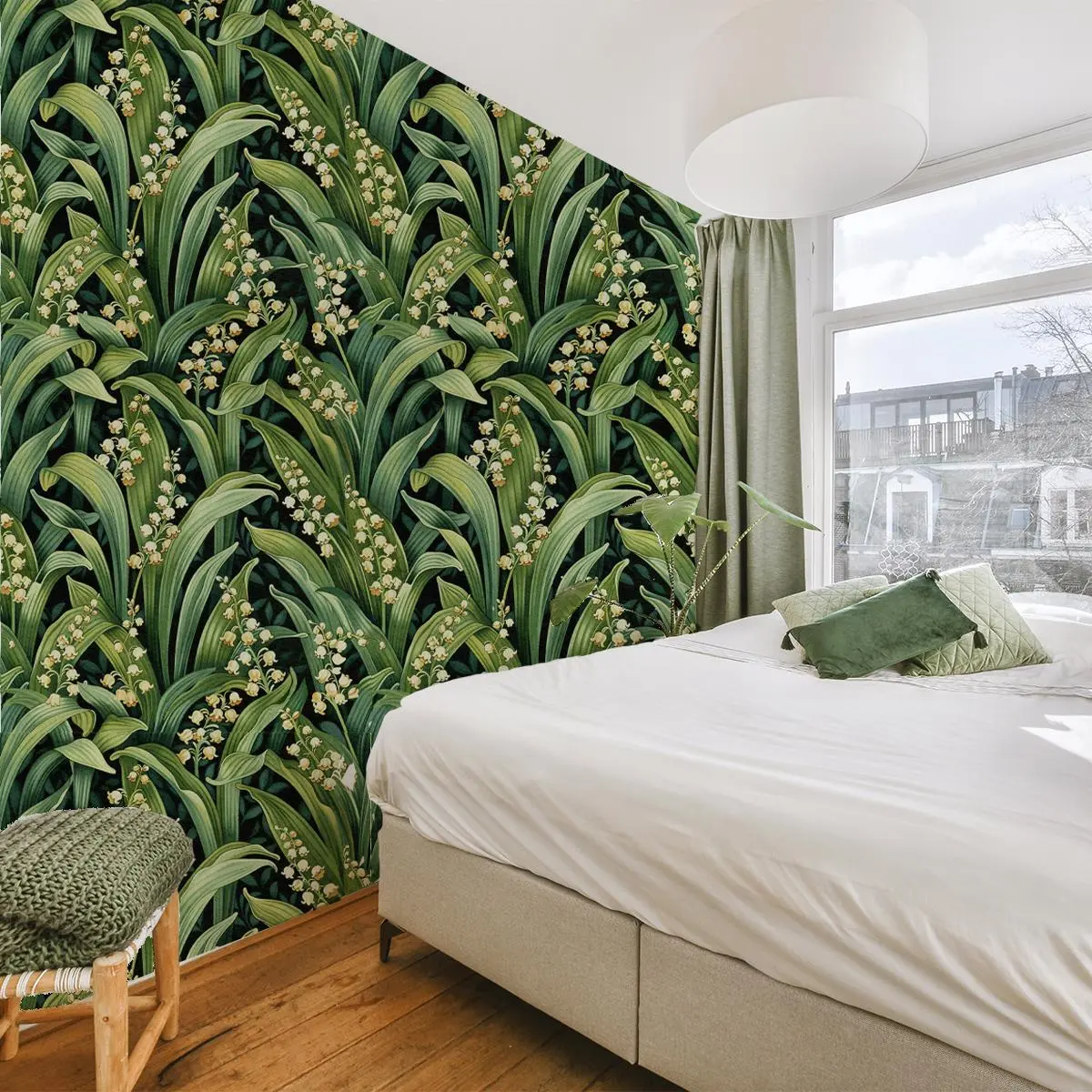 Plant Leaf Pattern Wallpaper, Self Adhesive Wall Sticker, Decorative Sticker for Home Bedroom Living Room, Home Decor