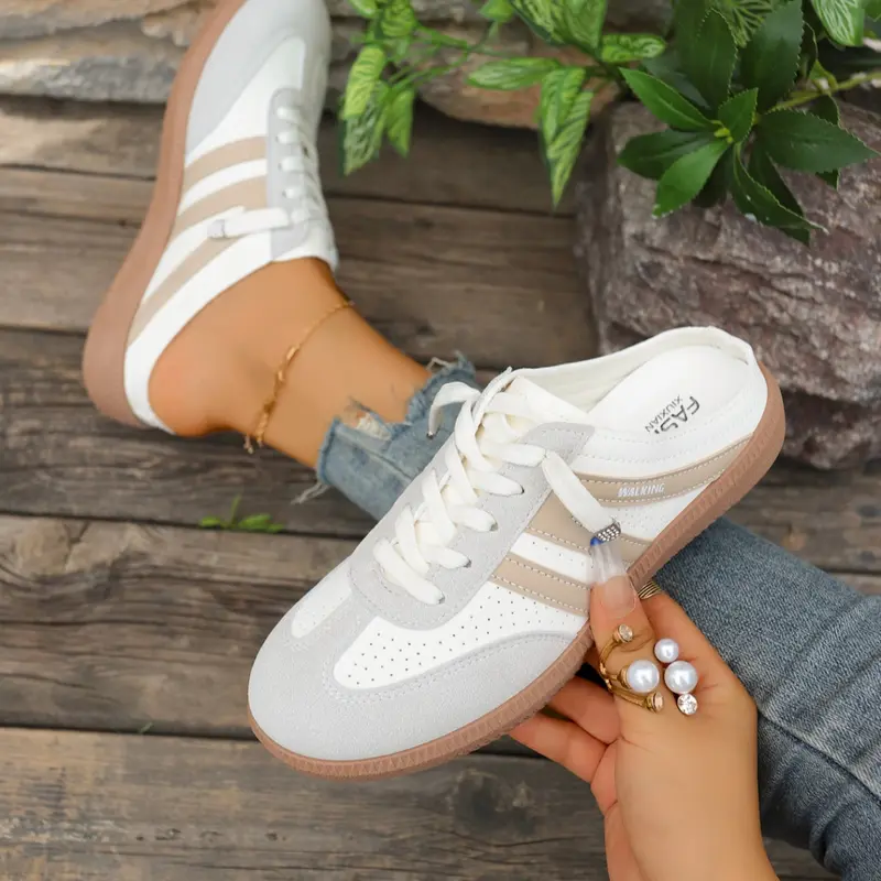 Comfortable Slip-On Half-Slip Flat Casual Low Top Trainer Couple Sneakers, Sports Shoes, Men & Women Fashion Sport Walking Shoes, Easy Wear, Perfect for All-Day Comfort