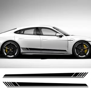 2pcs 220x14cm Racing Long Stripe Car Stickers Auto Side Body Sports Vinyl Wrap Decals Car Wraps Automobiles Car Accessories DIY Sticker