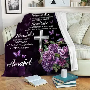 Customized Bible verses Christian blankets, personalized motivational blankets, religious gifts for mothers, grandmothers, and daughters