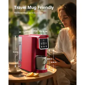 Single Serve Coffee Maker, Hot and Iced Coffee  for K Cup Pods & Ground Coffee, 6 to 14 oz Brew Sizes, with 50 oz Removable Water , Bold Brew Setting, Stainless Steel, Red - Small Washing