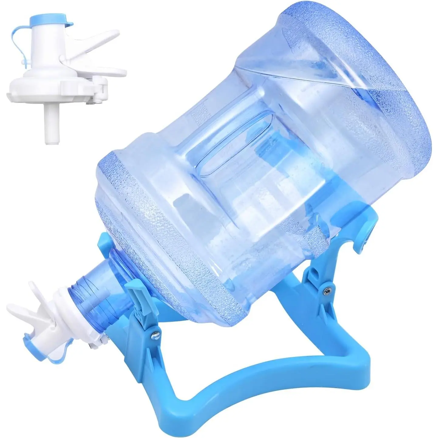 5 Gallon Water Jug Holder, Collapsible Water Dispenser Stand and 2 Dispenser Valves, Thicking Water Dispenser for 3-5 Gallon Bottle