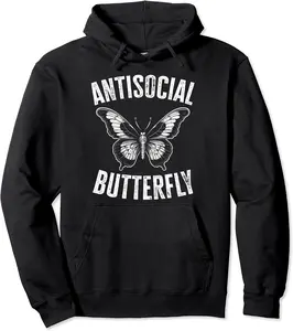 Antisocial Butterfly Introverts Homebodies Pullover Hoodie - Meganobr Shop 93B0CXNBKDXL