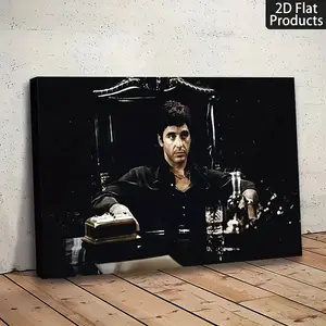 A Poster Inspired by Tony Montana And Don Vito Corleone from 'Scarface' - a Black And White Gangster Film Art Piece, Featuring Tony Montana - a Bold And Iconic Movie Poster,