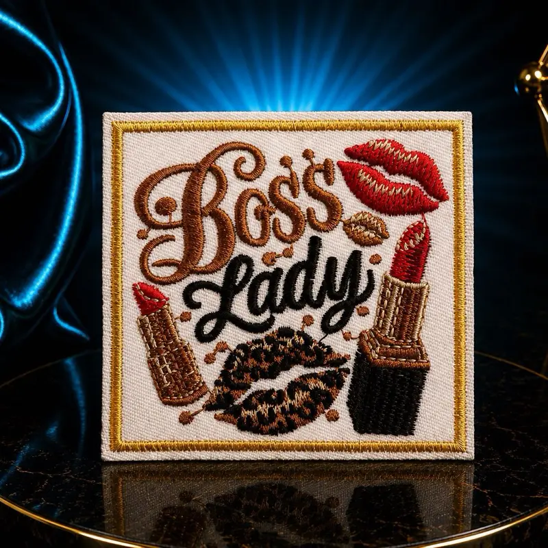 Boss Lady Iron-On Patch for Clothing, Bags, and Hats - Durable Decorative Embroidered Patch