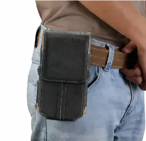 Leather Cell Phone Waist Belt Clip Holster,Non-Slip,Fit for 5.2-6.5 Inch,6.5-7.2 Inch Phones,Case Cover with Card Holder,Suit for Traveling,Climbing,Hiking,Fitness,New Year & Valentine's Gift